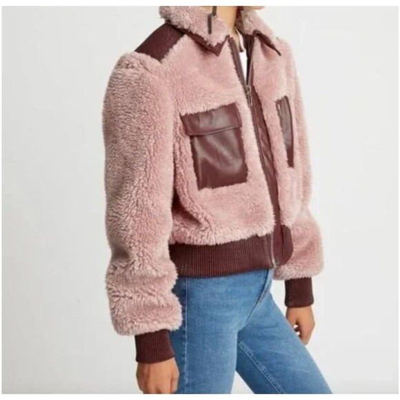 Choosy NWT Luxurious Winter Chic Vintage 90s Streetwear Teddy Fur Bomber Jacket - Picture 4 of 11